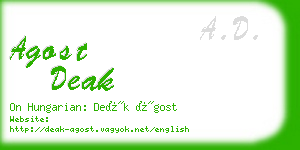 agost deak business card